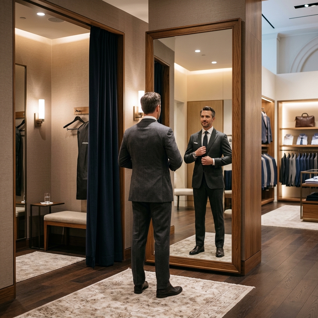 Fitting trial area at Royal Mens Wear