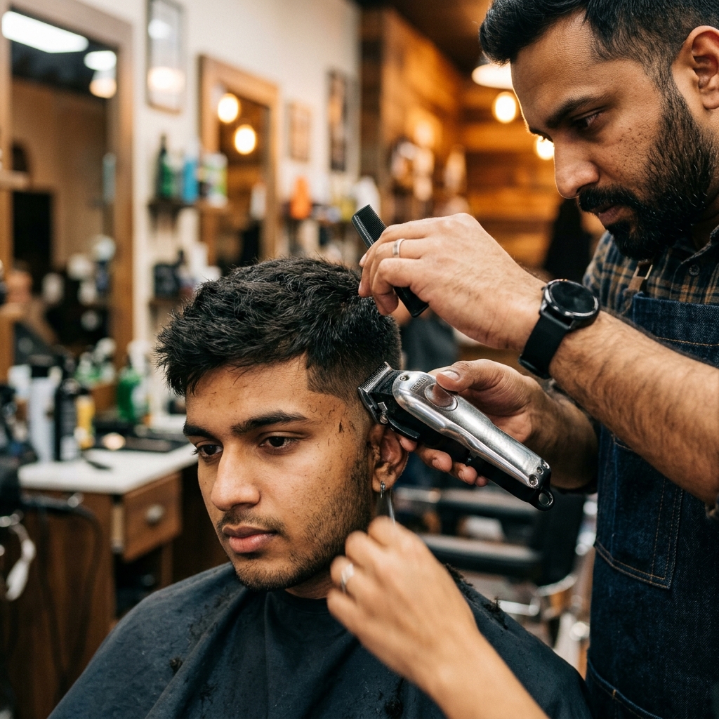 Instagram post - haircut in progress