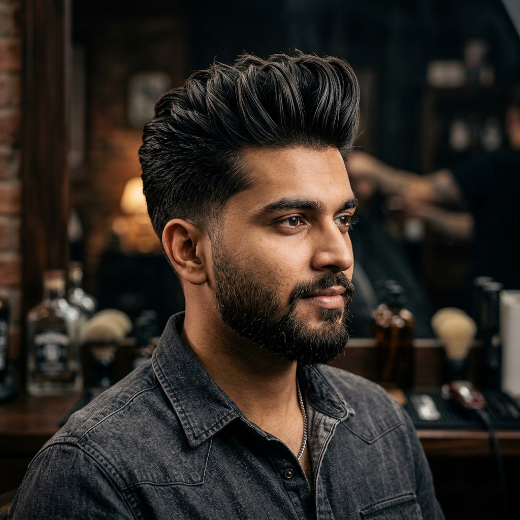 Textured Quiff hairstyle at The Royal Men's Grooming Studio